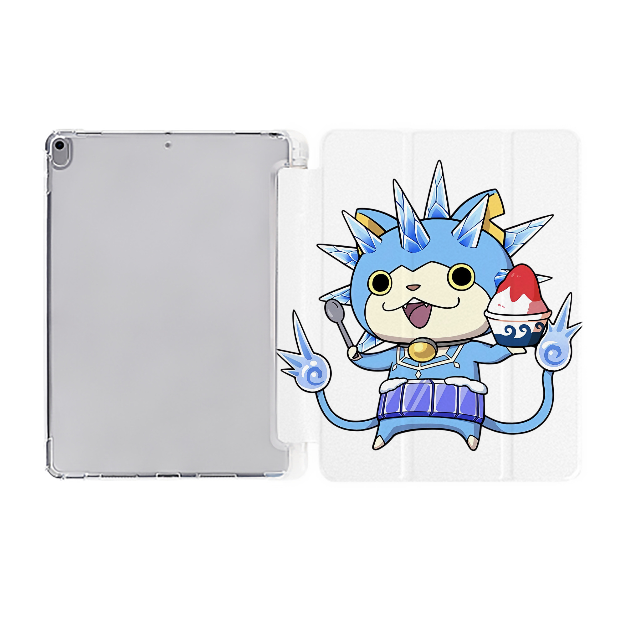 （画像用） 妖怪ウォッチ Yo-kai Watch IPad ケース ペン収納付き 三つ折りスタンド PUレザー×シリコン 対応機種9.5/10.5/10.9インチ